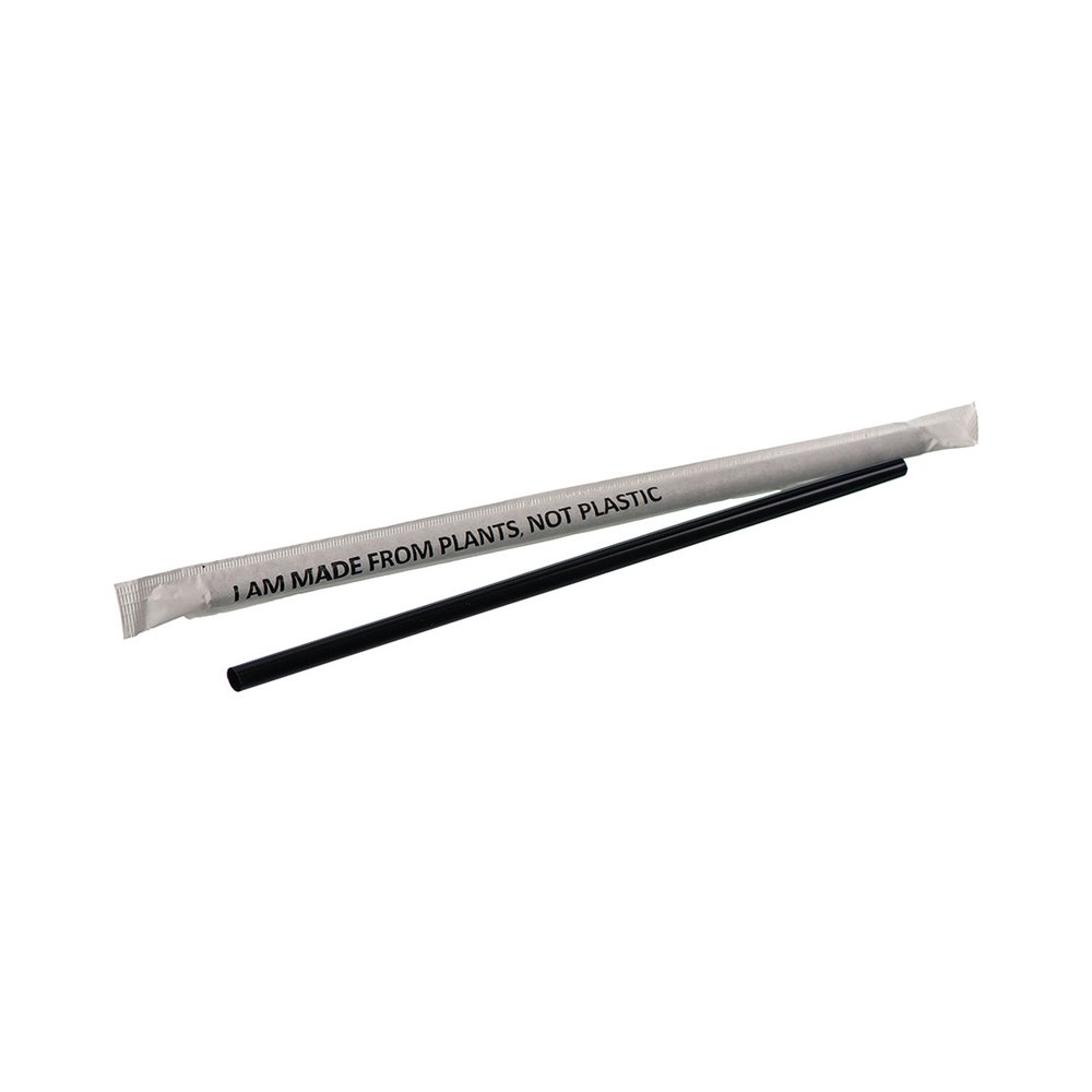Unbranded Wrapped PLA Straws 8mm x 245mm - 2000 Straws