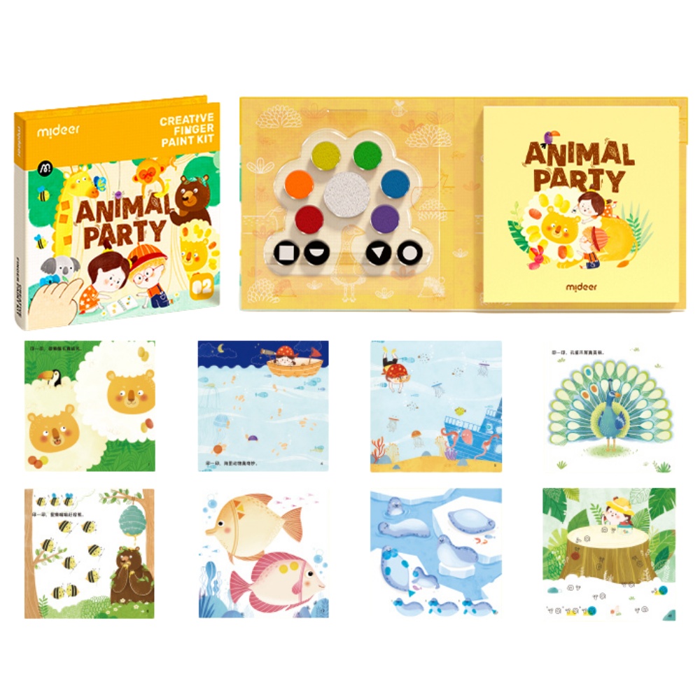 Mideer Creative Finger Paint Kit - Animal Party