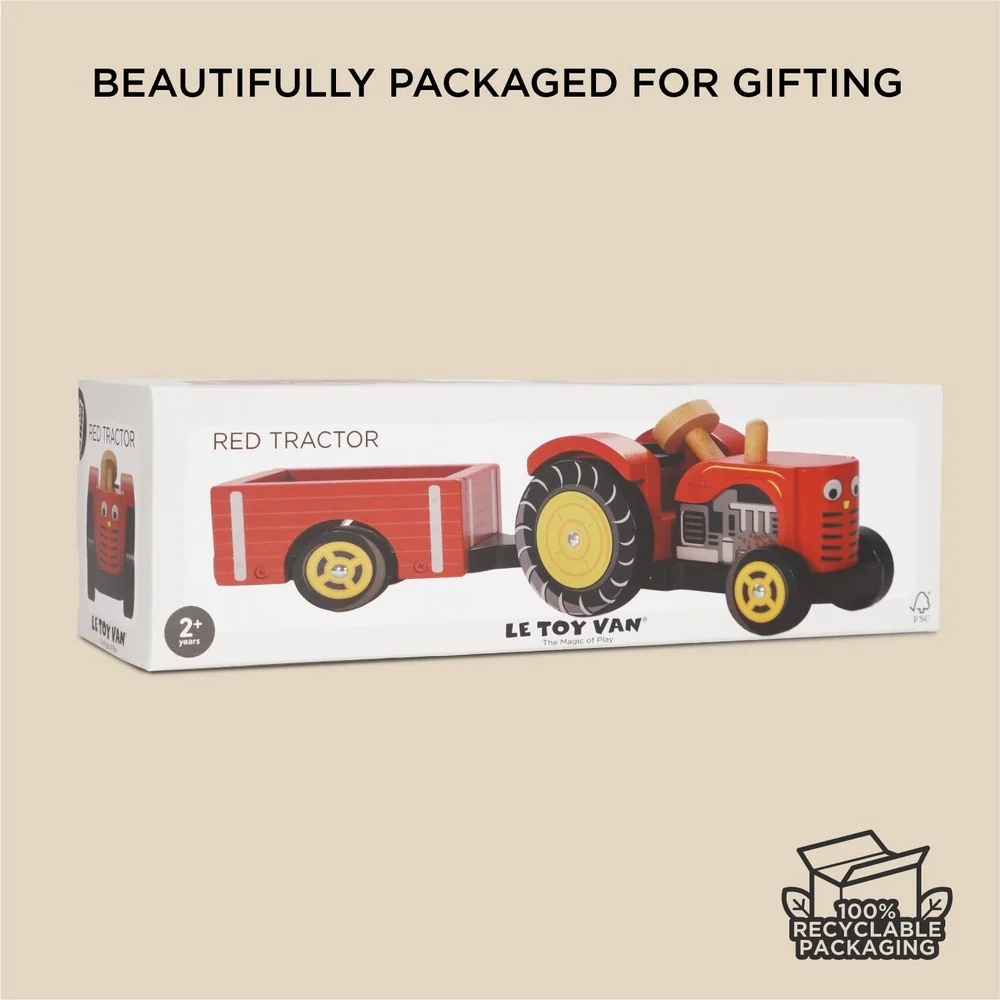 Le Toy Van - Wooden Farmyard Tractor & Trailer