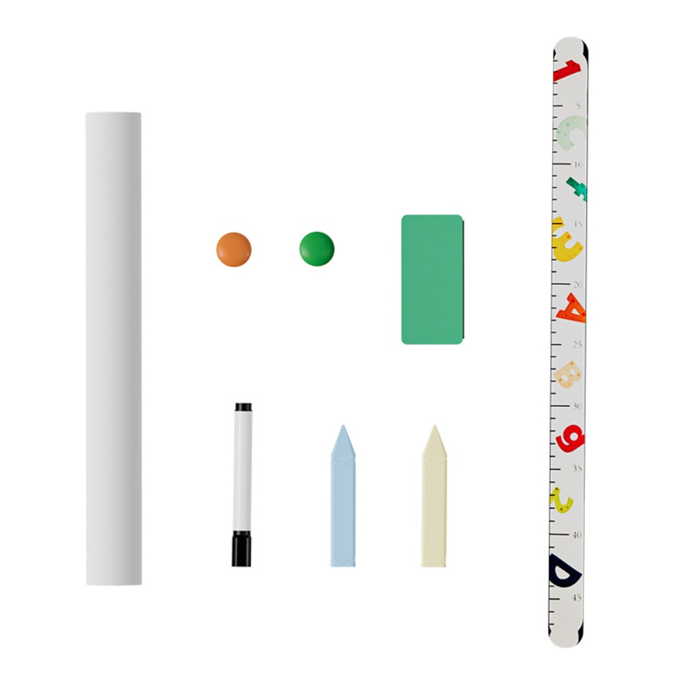 2 in 1 Deluxe Standing Art Easel – Adjustable Height – Black & White Board with Paper & Paint Holder – 54 x 49 x 112 cm
