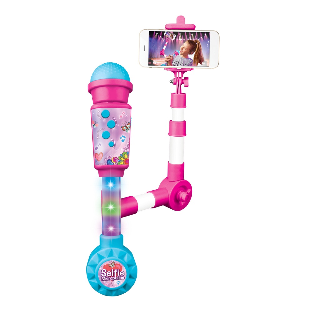 Electric Dual Microphone & Selfie Stick Set