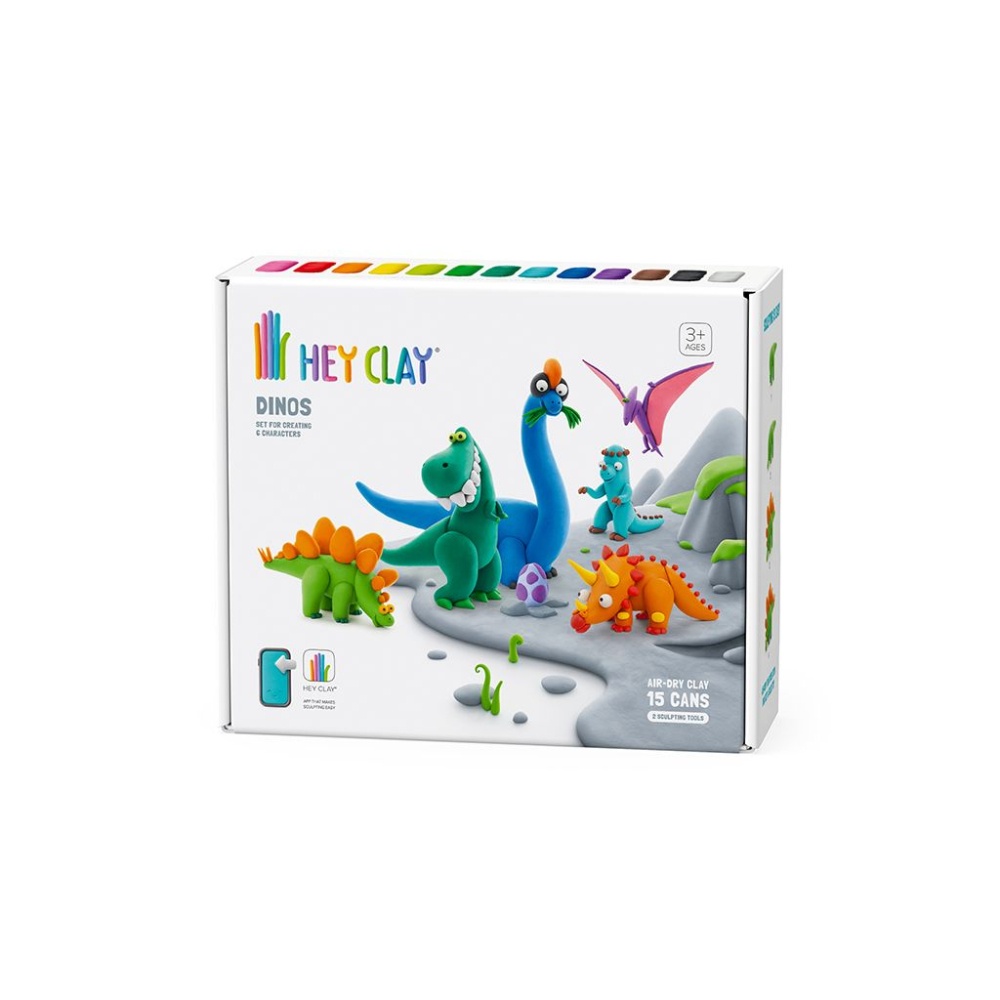 Modelling Air-Dry Clay with Fun Interactive App - Dinos, 15 cans