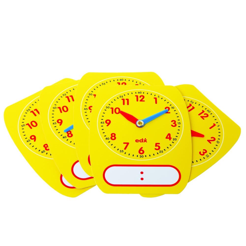 Clock - Write & Wipe - Student 12Hr - 5pcs