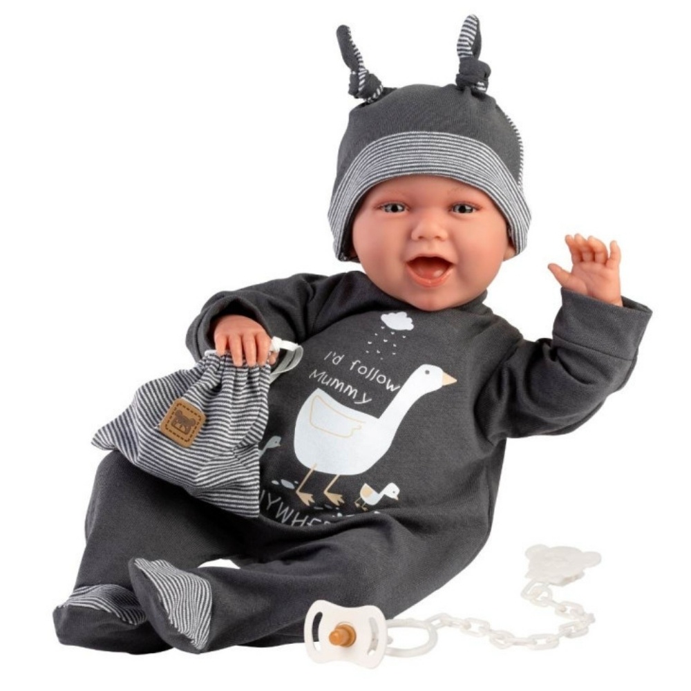 Baby Boy Doll with Laughing Mechanism, Clothing & Bag: Mimo- 42cm