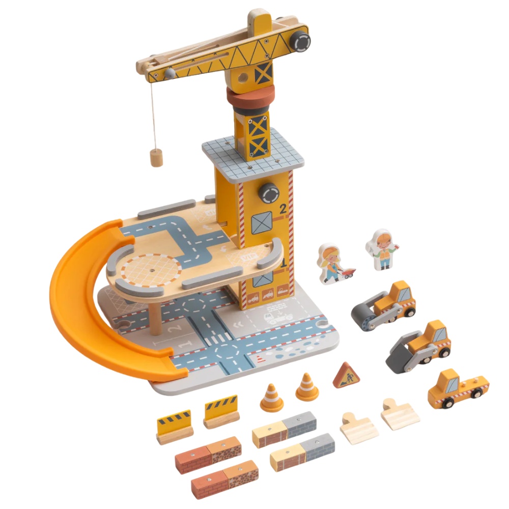 Pretend Play Port Crane Toy Set - 24 Pieces