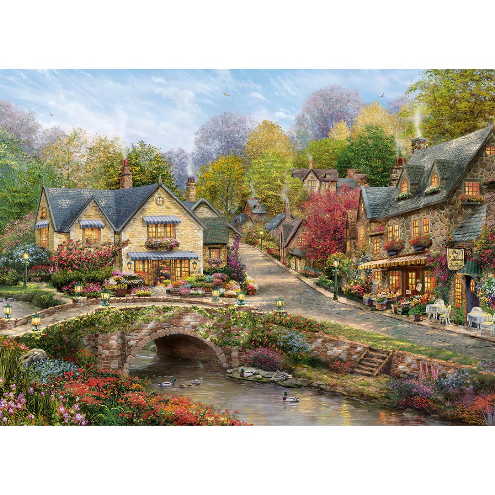 Gibsons - Thomas Kinkade: Summer in Cobblestone Village - 1000 Piece Jigsaw Puzzle