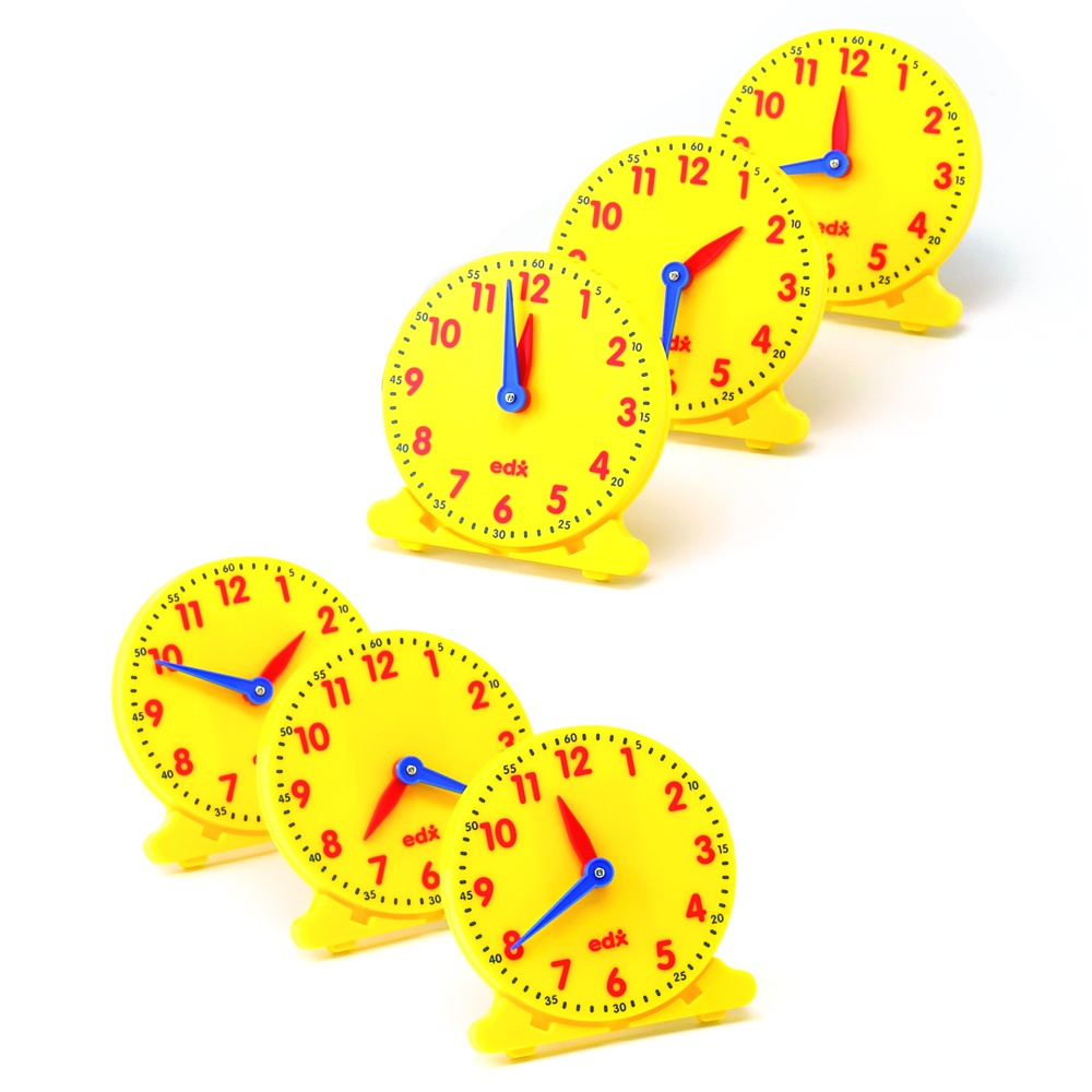 Clock - Geared - 12Hr Student - 10cm - 6pcs