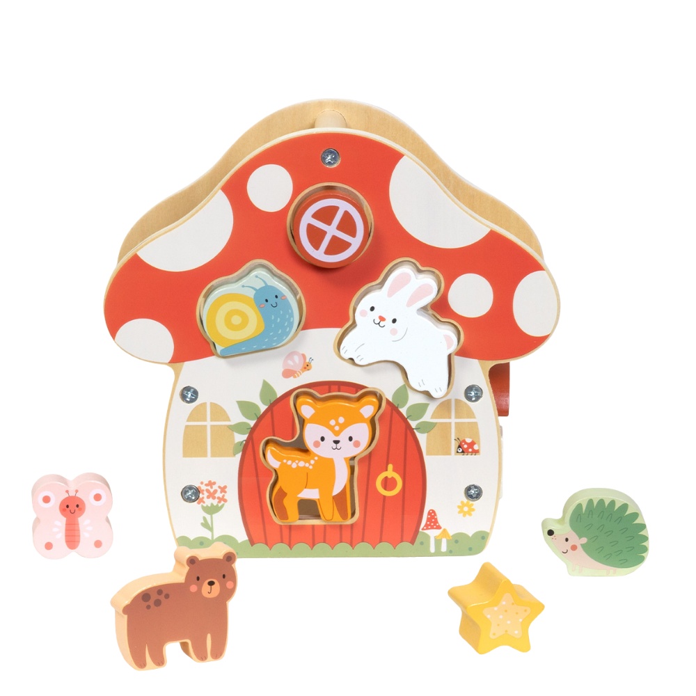Mushroom House Wooden Shape Sorter Activity Toy