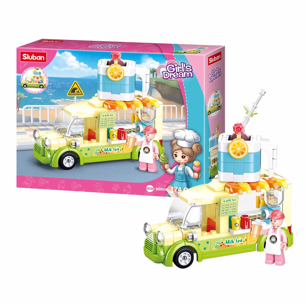 Sluban Building Set: Girls Dream - Milk Tea Truck - 174pcs
