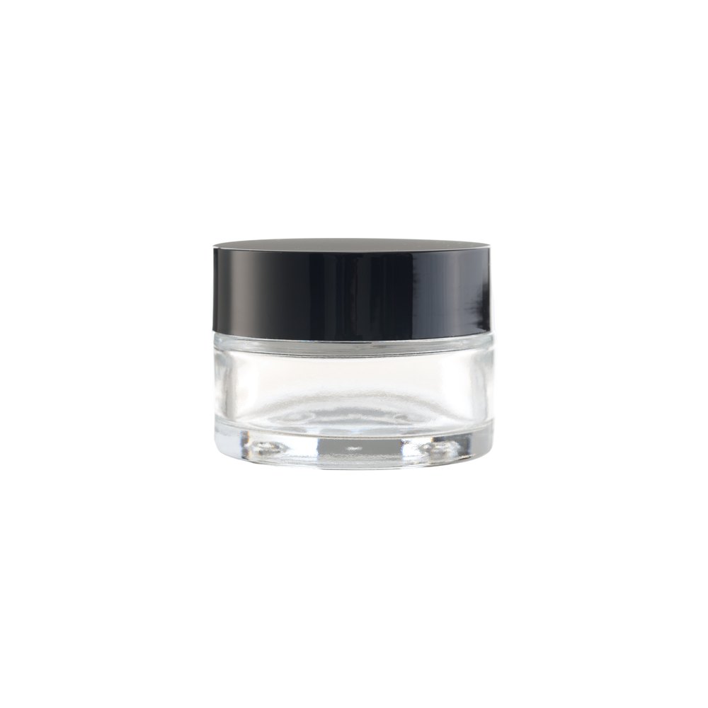 Unbranded Clear Glass Jar with Black Lid - 50 x 50ml Jars
