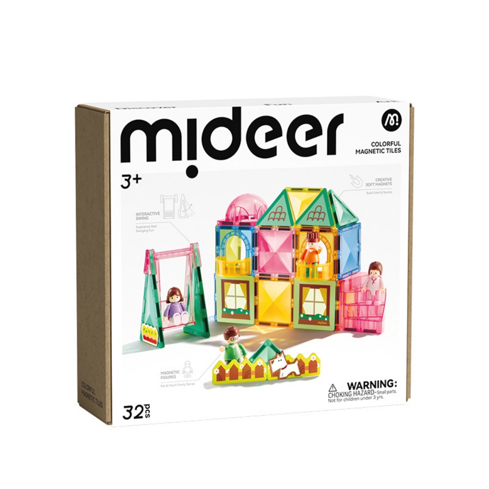 Colourful Magnetic Tiles Building Set - Our Family - 32pcs