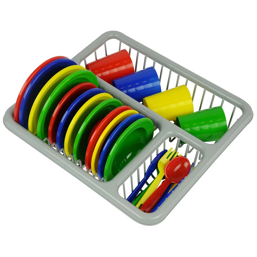 Greenbean - Pretend & Play Dinner Set in Drainer Rack - 28pcs