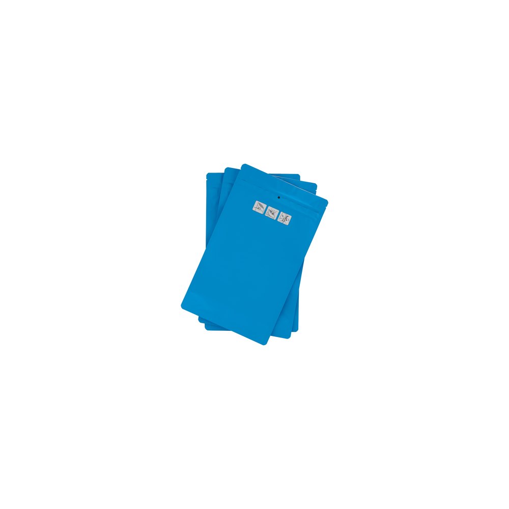 Unbranded Matte Blue Child-Resistant Mylar Bag 200g - 100 Bags
