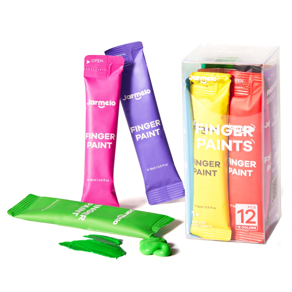 Colour Burst Finger Paint Set - 12 Colours for Kids Art & Sensory Play