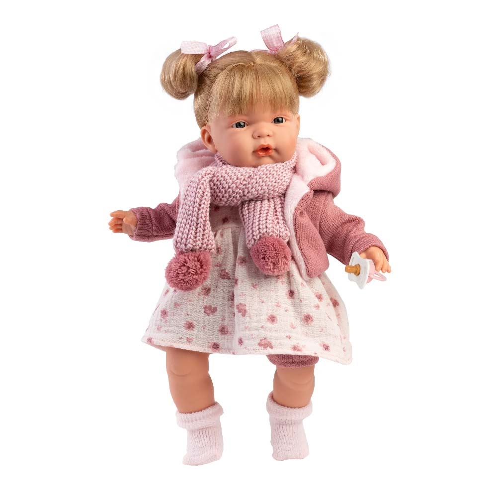 Baby Girl Doll with Crying Mechanism, Clothing, Jacket & Accessories: Joelle - 38cm