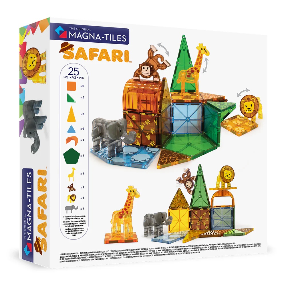 Magna-Tiles - Magnetic Construction Set - Safari Animals Set - 25pcs