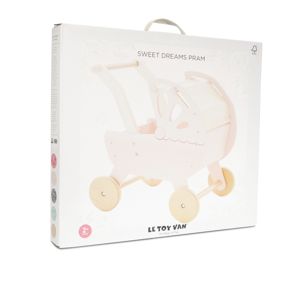 Wooden Retro Doll Pram