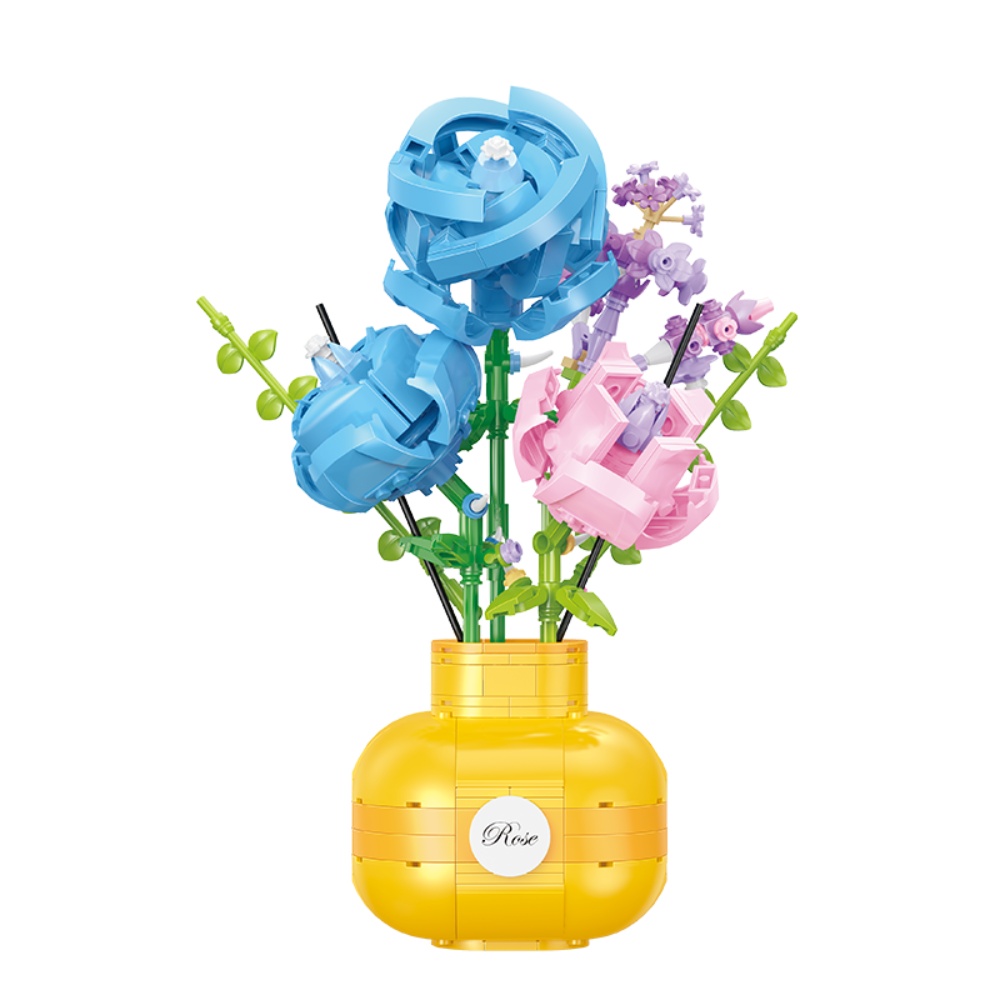 Building Block Set - Flower Bouquet in Vase - 522 Pieces