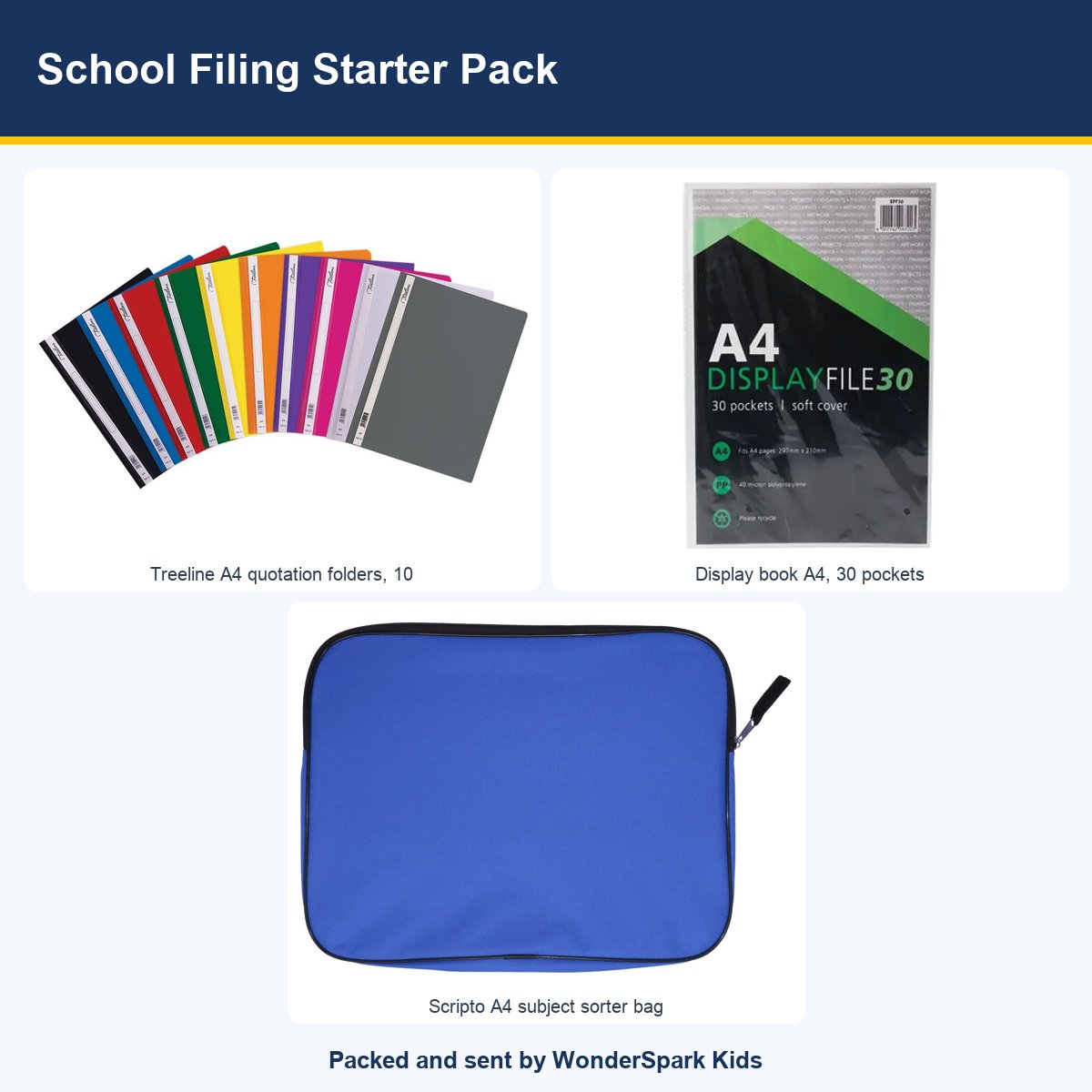 WonderSpark Kids School Filing Starter Pack