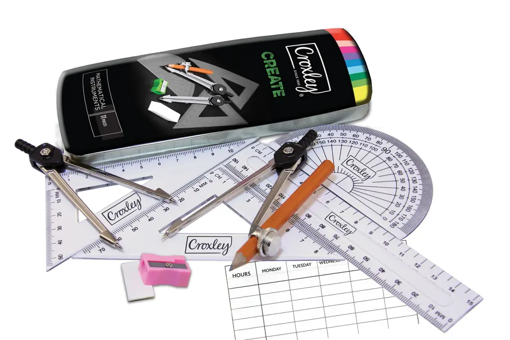 WonderSpark Kids Maths Geometry Starter - 11-Piece Set, Ruler & Pencils