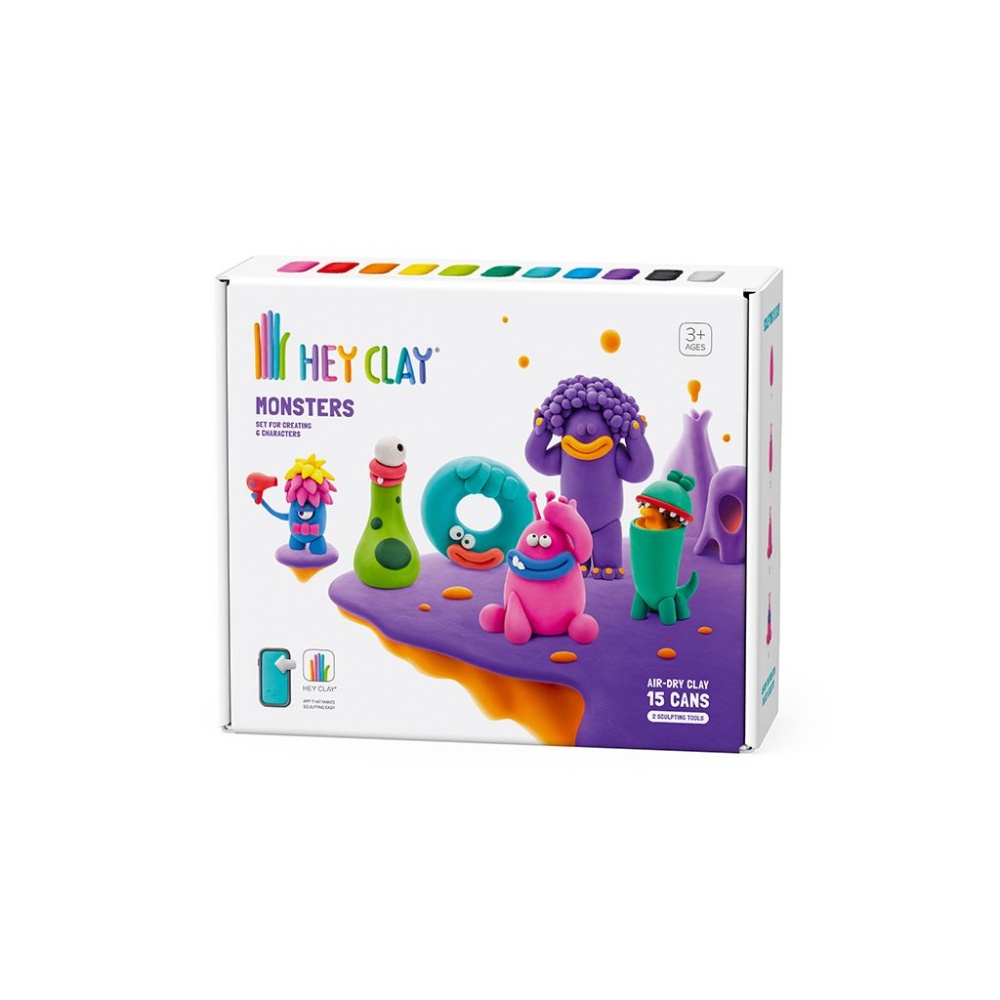 Modelling Air-Dry Clay with Fun Interactive App - Monsters, 15 cans