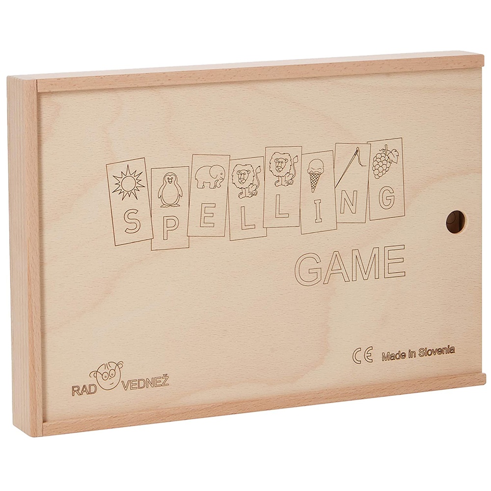 Wooden Letter Tiles - Upper & Lower Case - 96pcs in Wooden Box with Cover - Natural Beech Wood