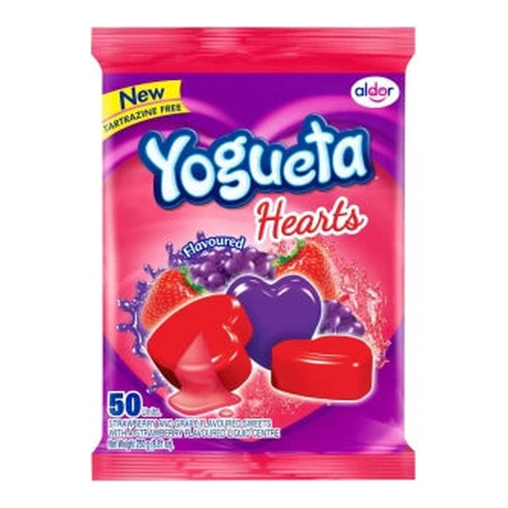 Yogueta Hearts Strawberry and Grape Candy 50's
