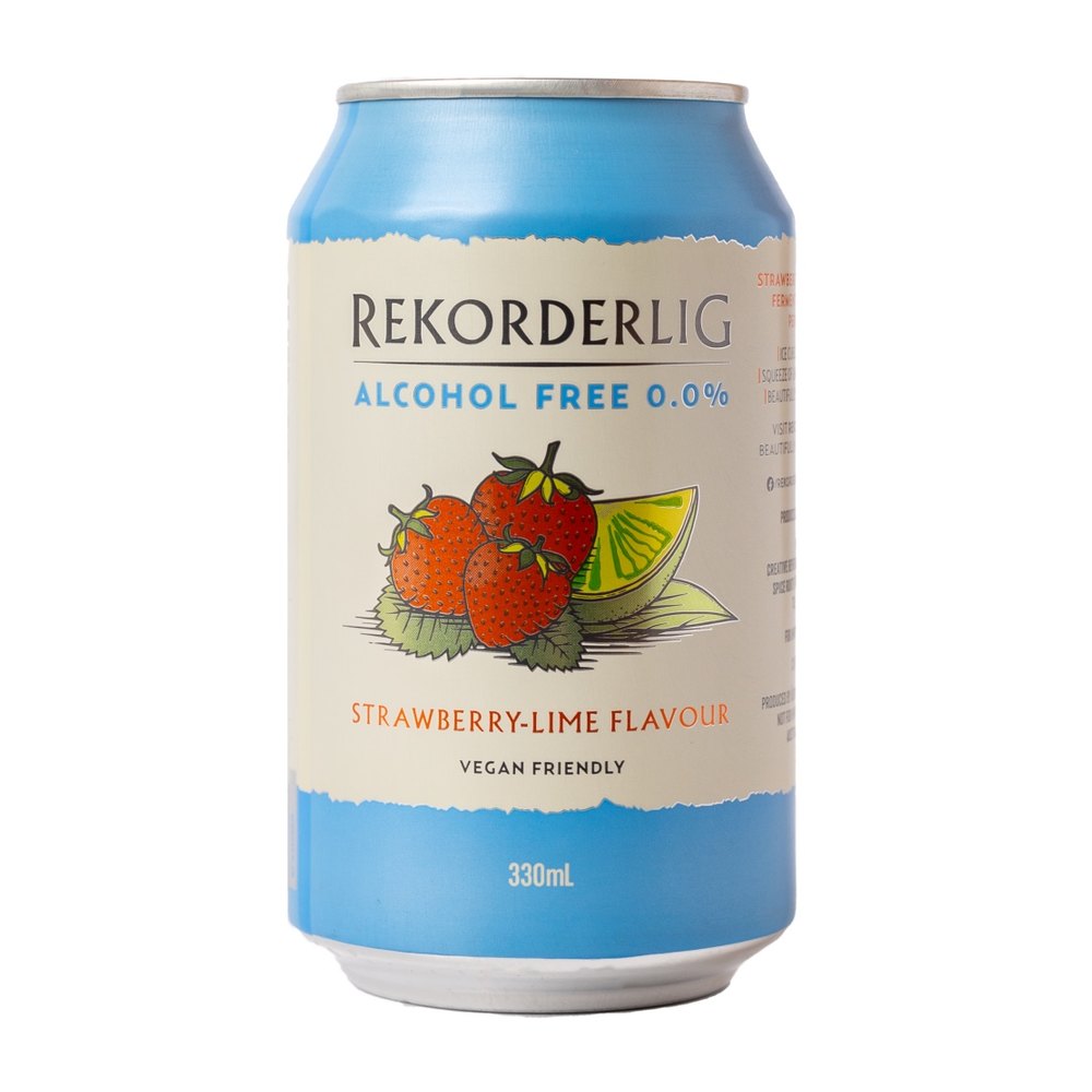 Rekorderlig Strawberry and Lime Non-Alcoholic Cans - 24 x 330ml