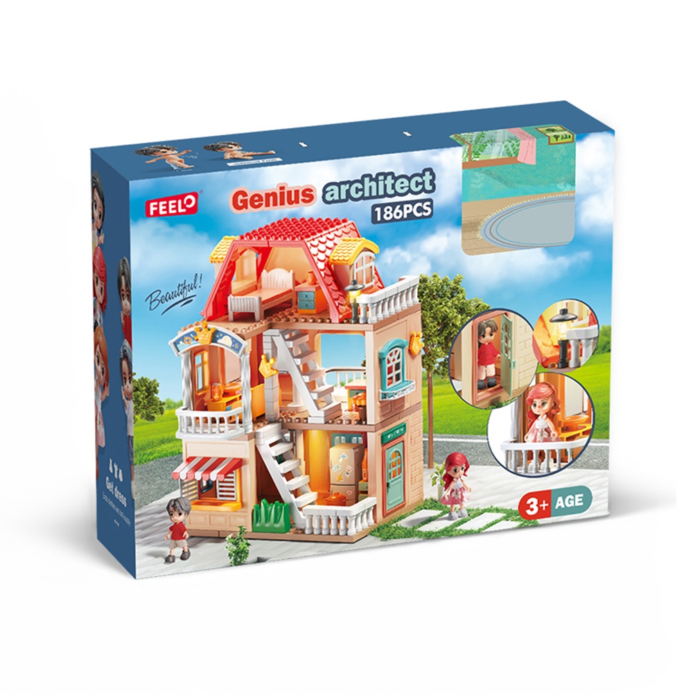 Genius Architect Villa - Building Block Set - 186 Pieces-**