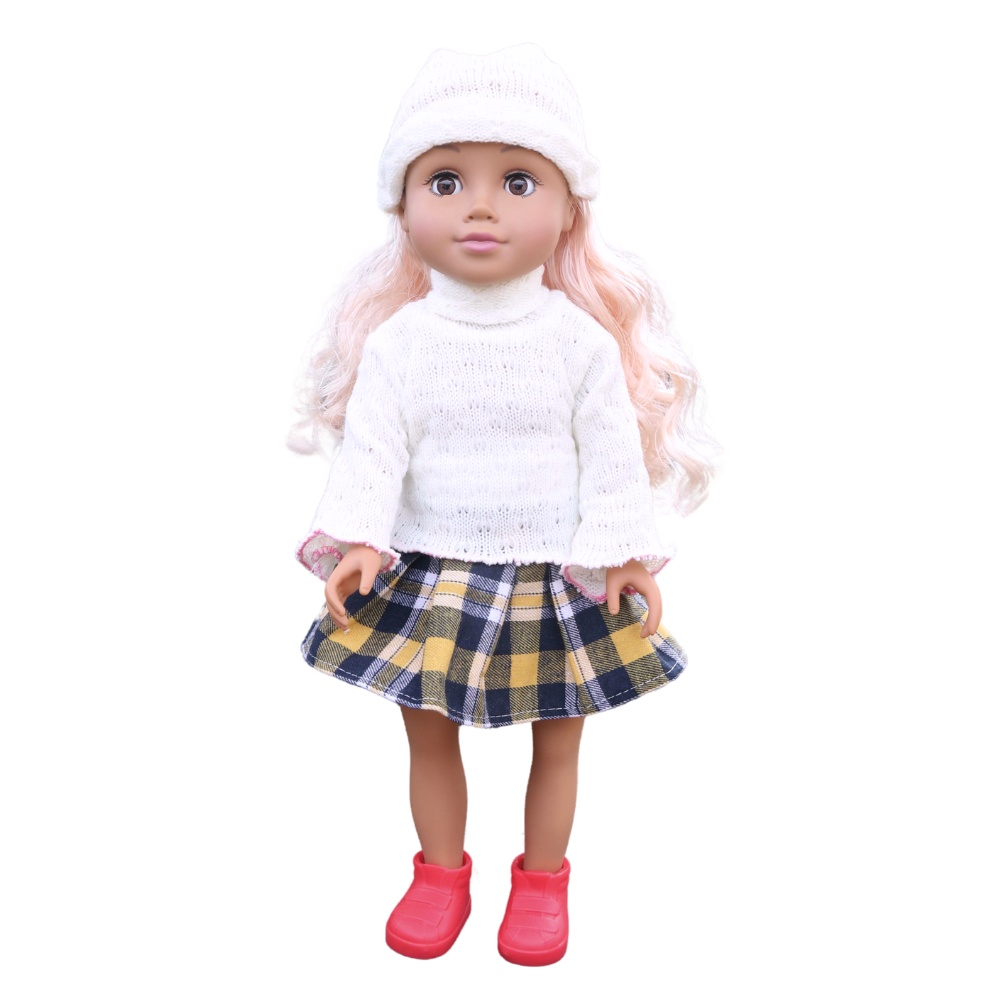Fashion Doll - Blonde Hair, Skirt & Flats - 46cm-**