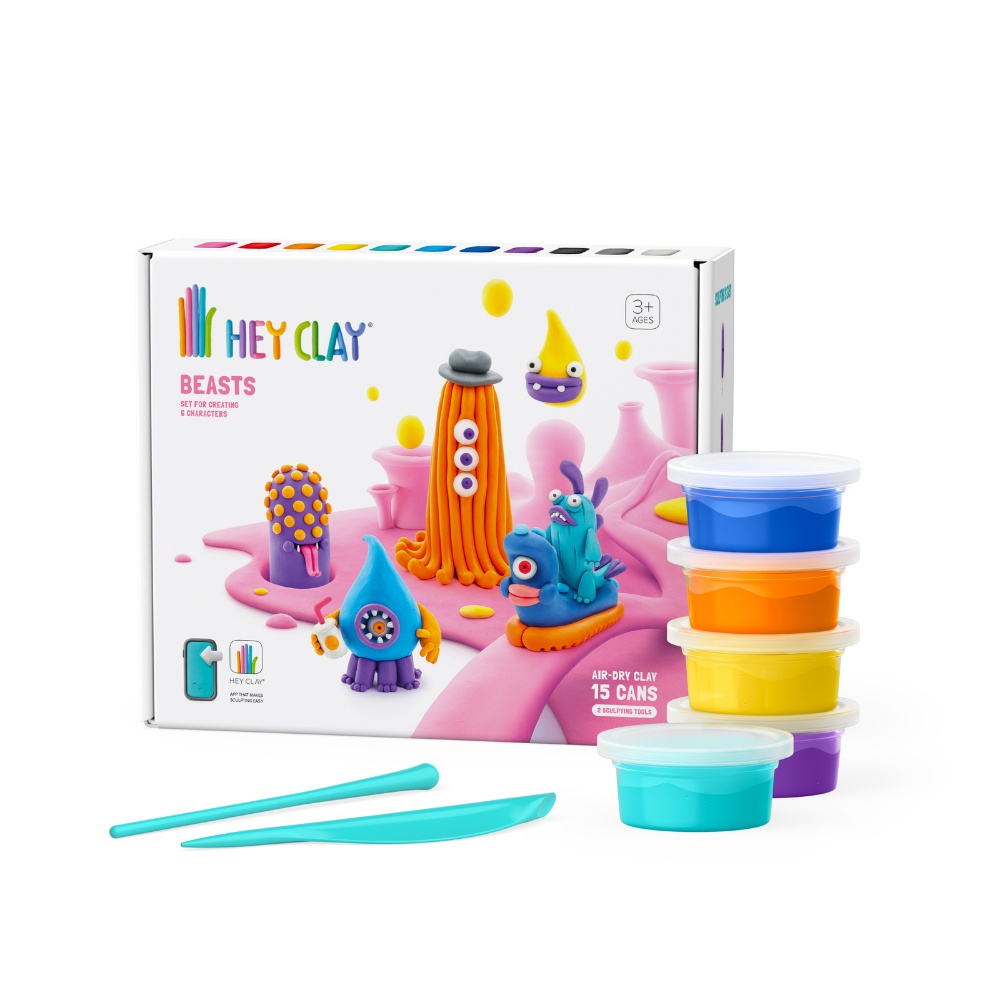 Modelling Air-Dry Clay with Fun Interactive App - Beasts, 15 cans