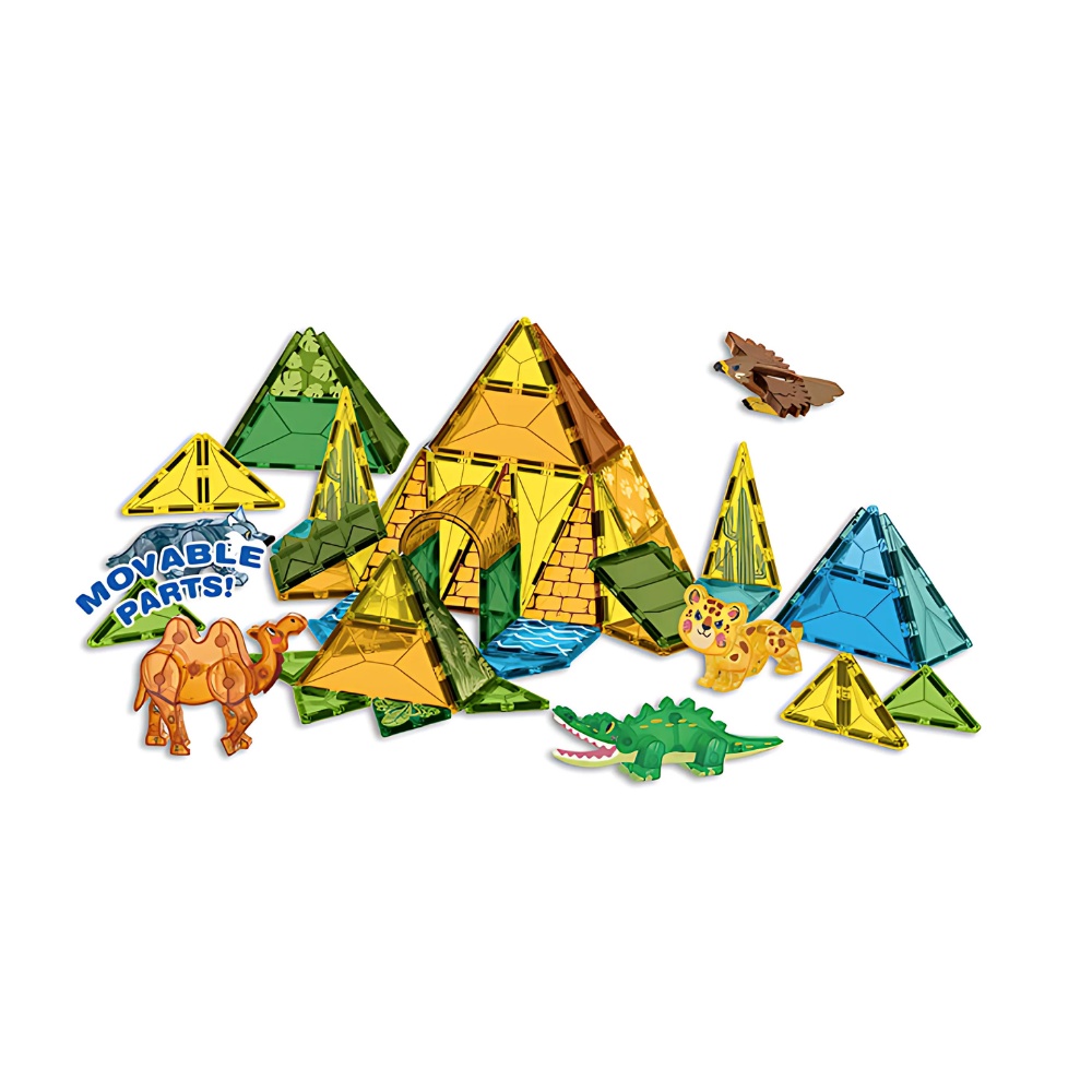Magnetic Tiles - Desert Animals Set - 65 Pieces