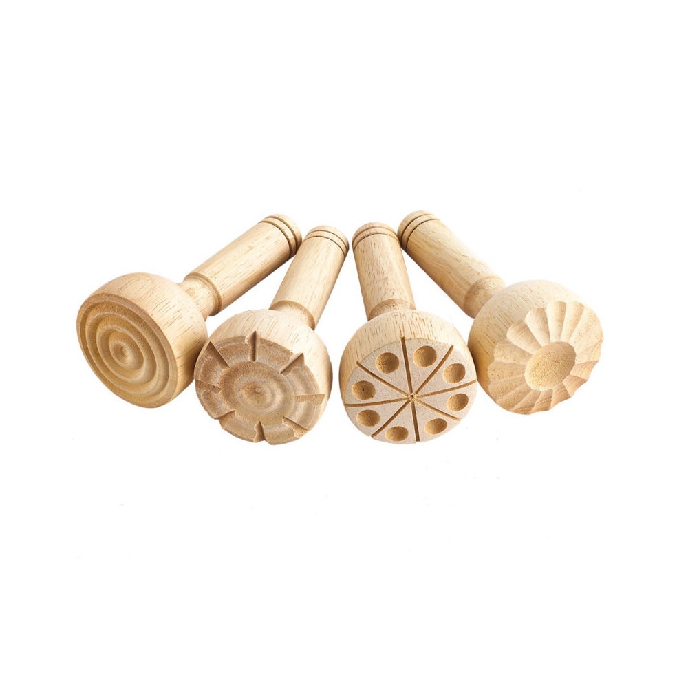 Dough Stamp Set Wood 4pc