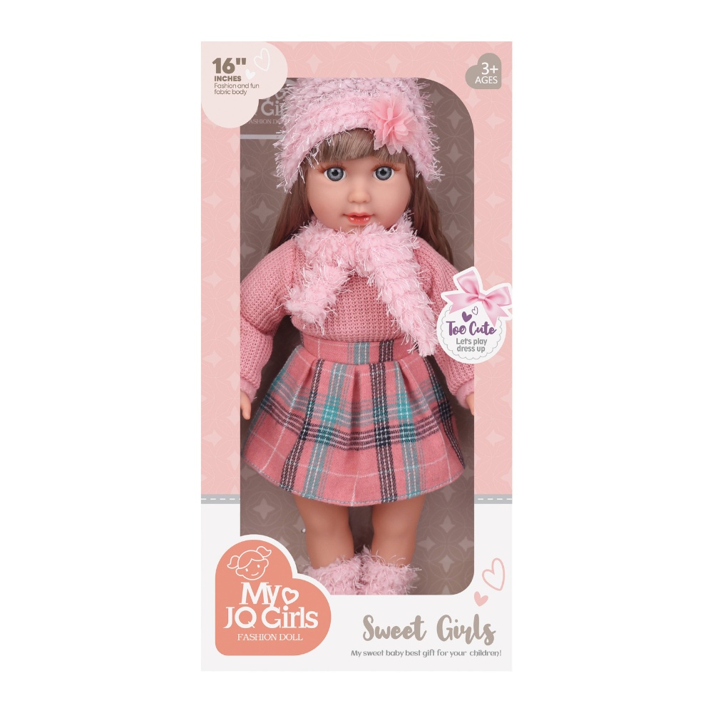 Fashion Doll - Leila - Dress, Beanie & Shoes - 40cm-**