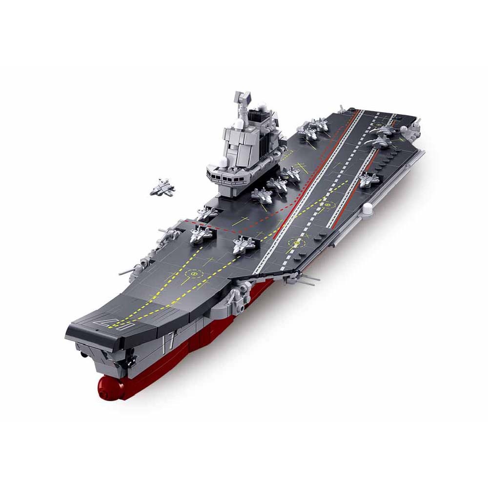 Sluban Building Set: Model Bricks - Aircraft Carrier Shandong 1/700 Scale - 584 Pieces