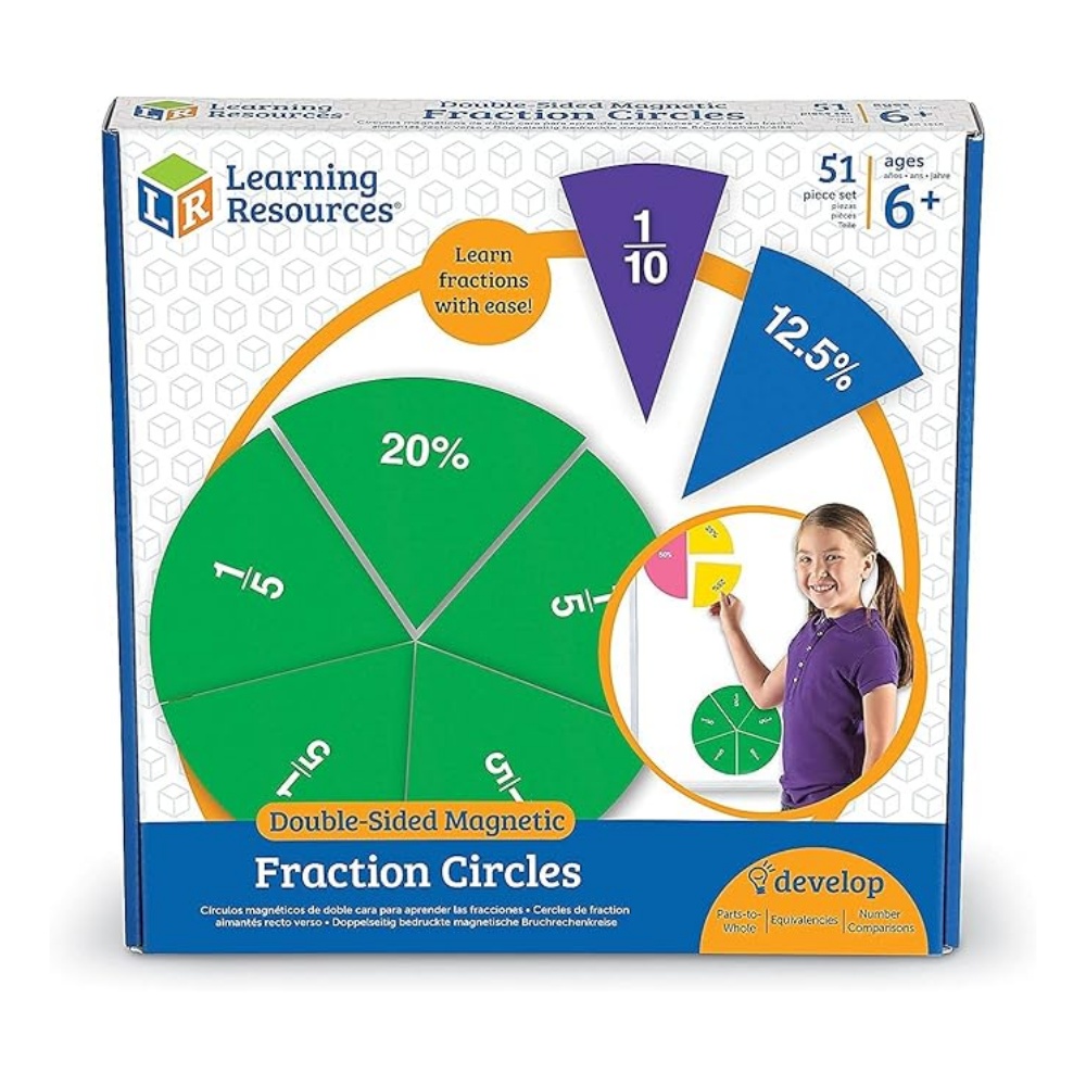 Magnetic Fraction Circles: Double-Sided Teaching Demo Set