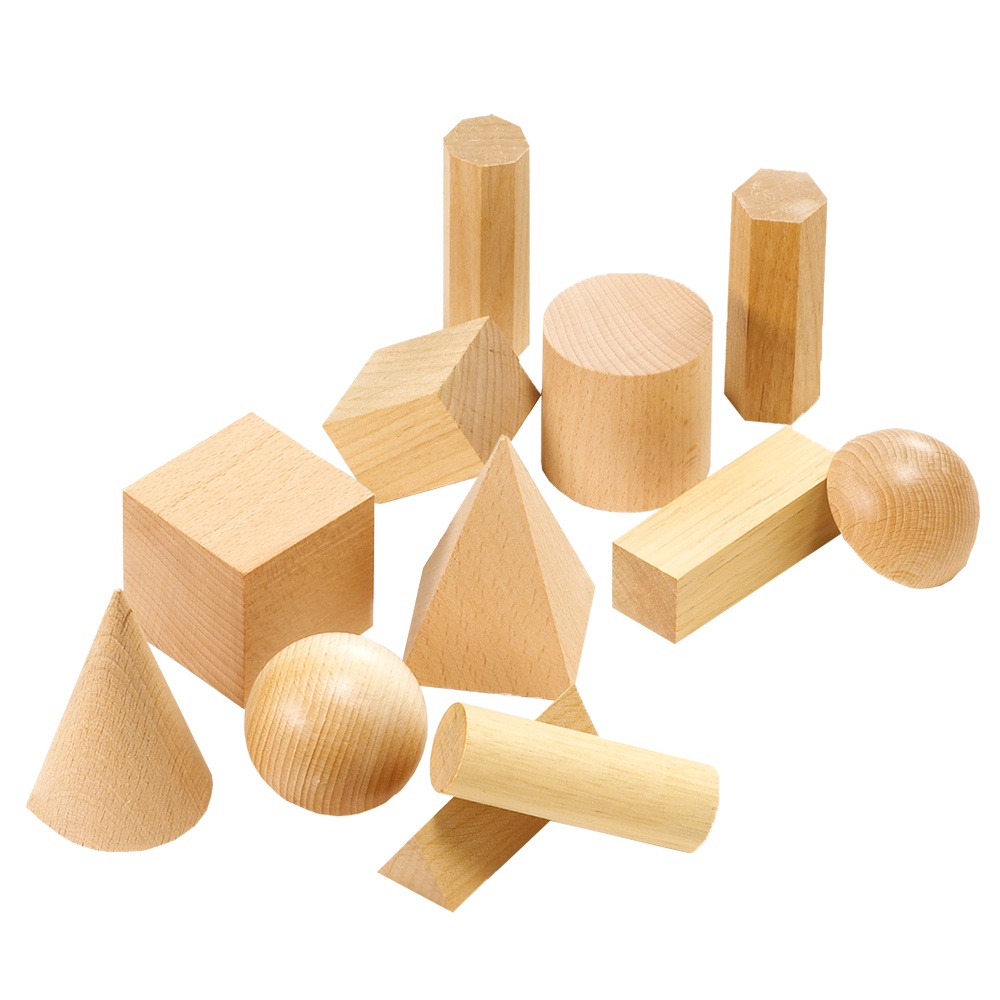 Geometric Solids - Wood - 12pcs