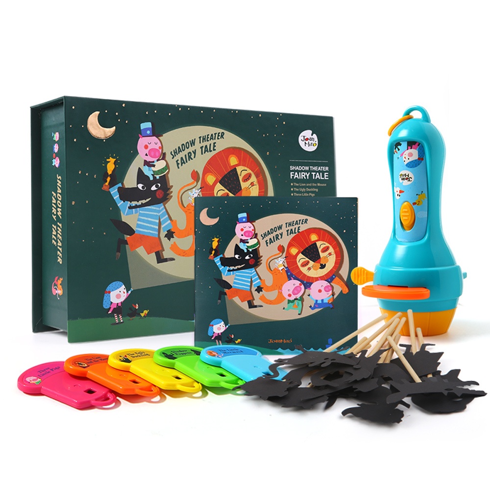 Children's Fairy Tale Storybook Torch with Shadow Puppets - 5 Stories