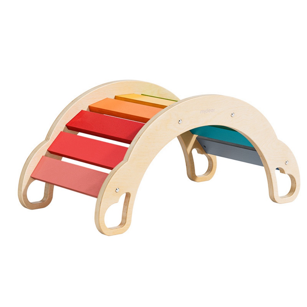 Wooden Climbing & Rocking Rainbow Arch: Indoor Toy