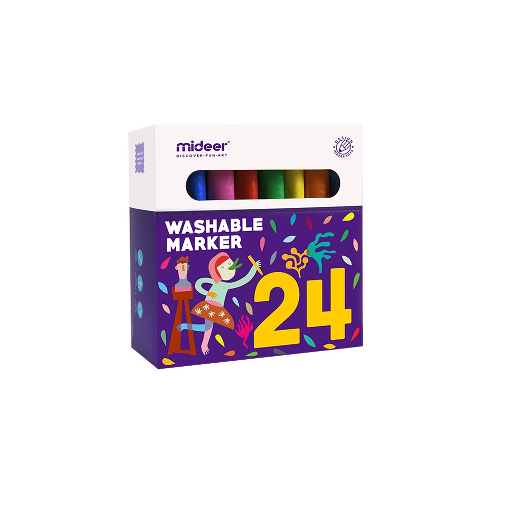 Mideer - Markers Washable - 24 Colours
