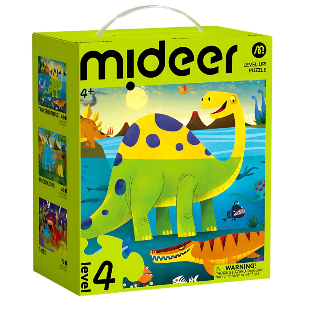 Level Up Jigsaw Puzzle for Kids - 3-in-1 - Level 4 Dinosaur World