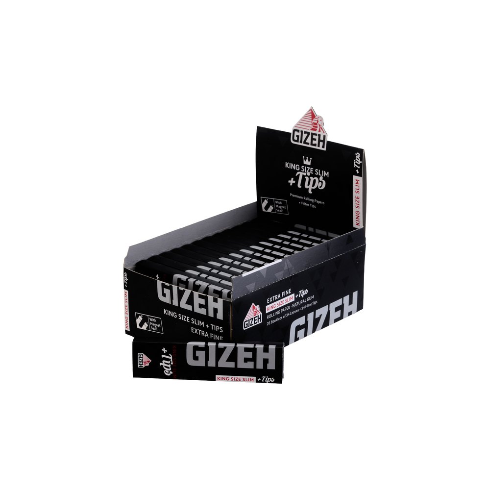 GIZEH BLACK King Size Slim Extra Fine + Tips