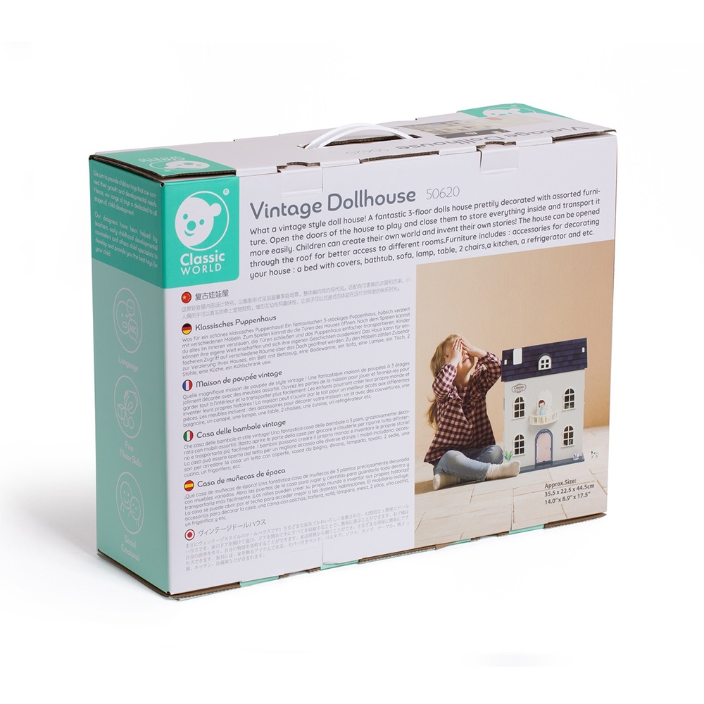 Pretend & Play - Vintage Wooden Dollhouse