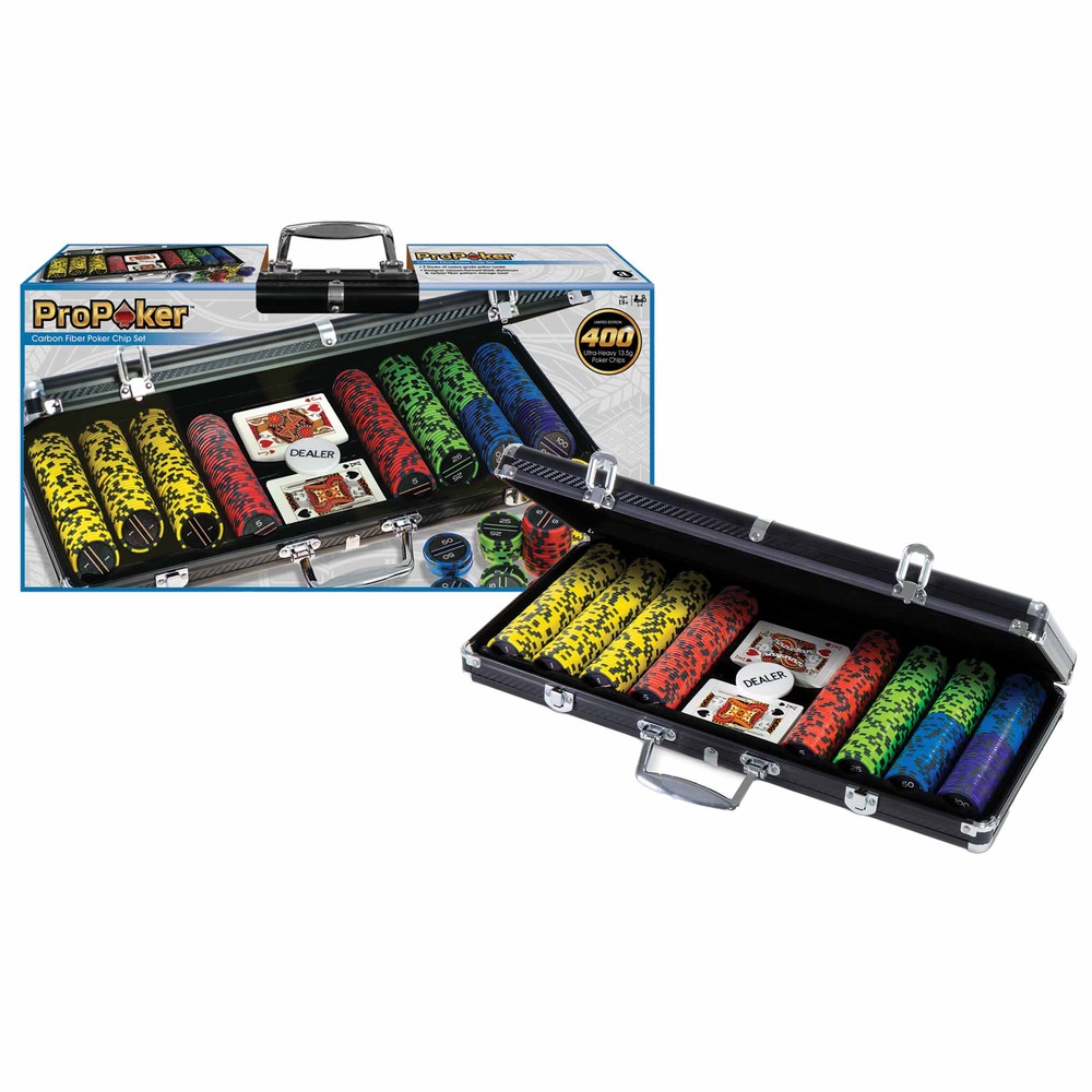 Ambassador - ProPoker Poker Carbon Fibre Chips In Aluminum Case - 400pcs 11.5g