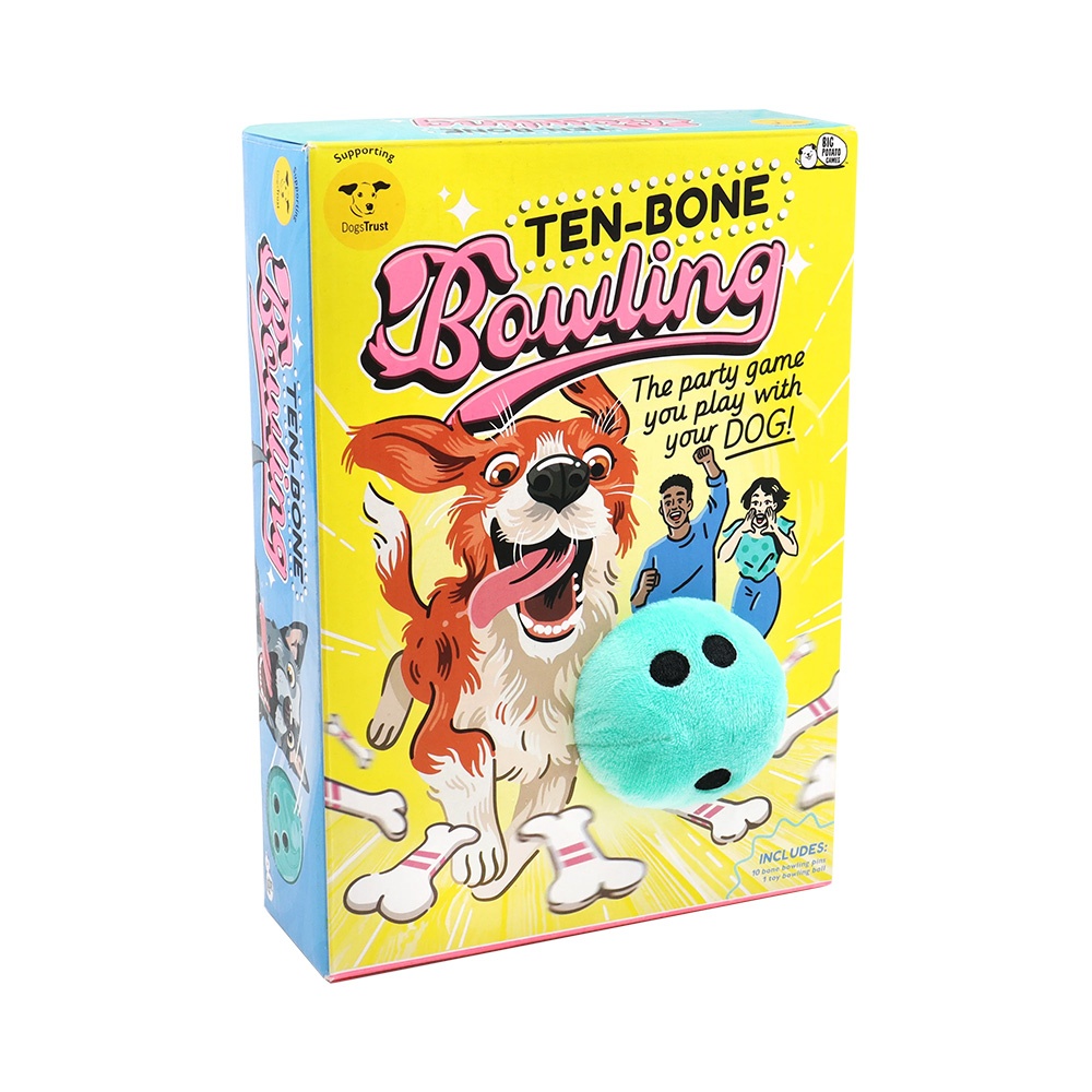 Ten Bone Bowling - A Family Party Game for You and Your Dog - 2-10 Players
