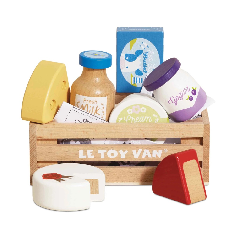 Wooden Cheese & Dairy Food Crate - 8pcs