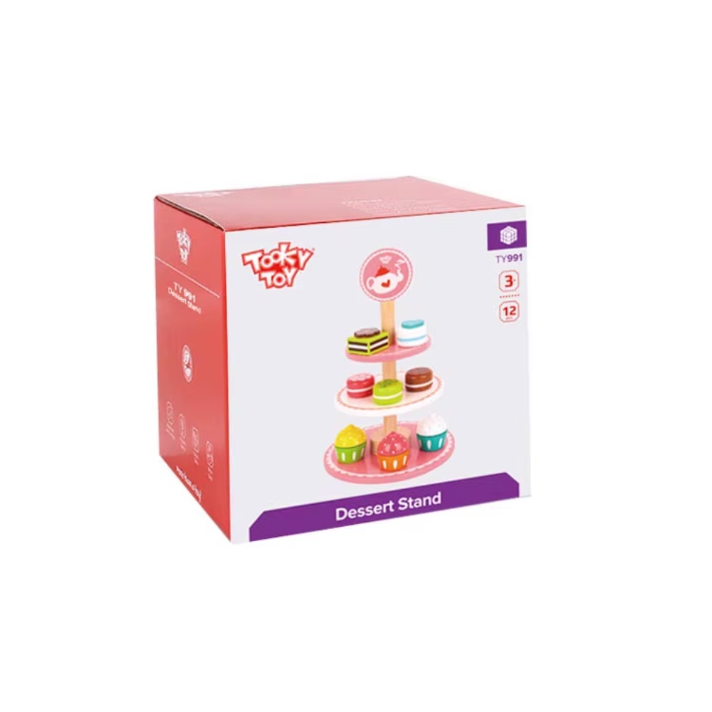 Pretend Play Pink Dessert Stand Toy Set