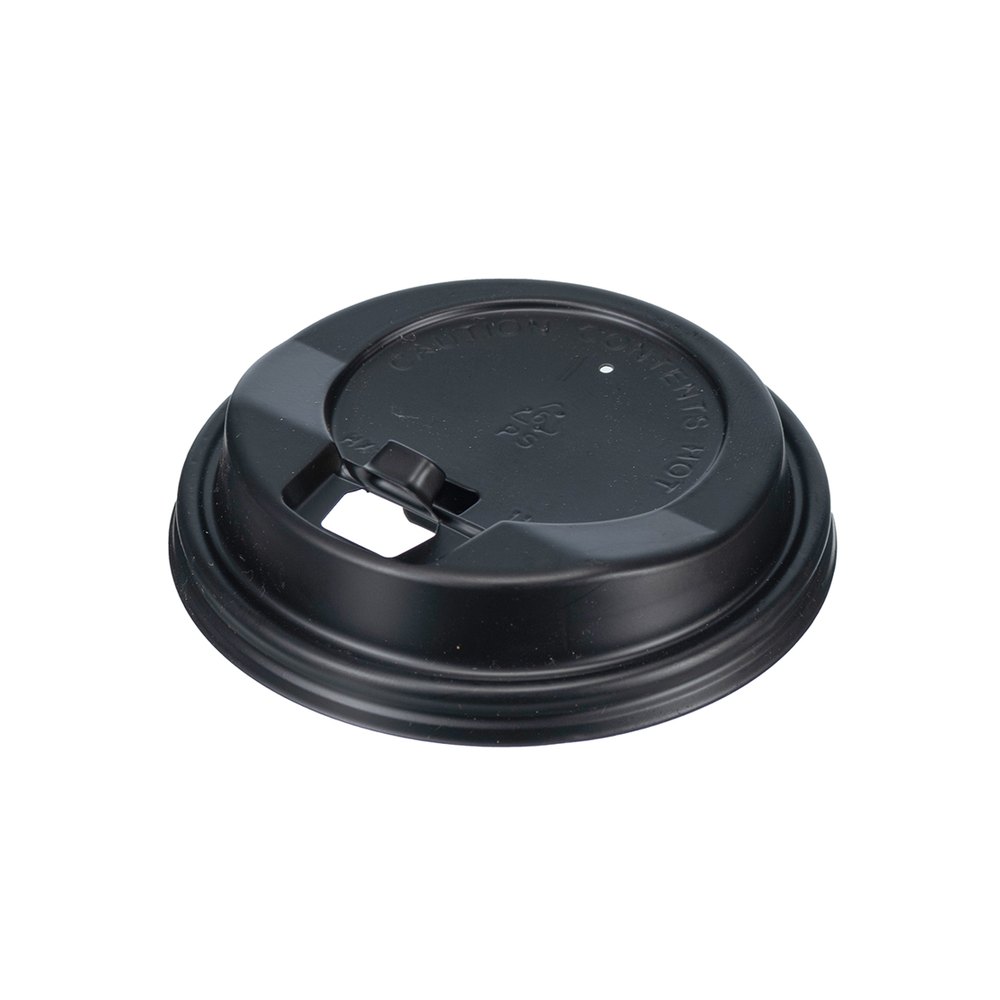 Unbranded Black PS Tear Back Sip Lids 250ml - 1000 Lids