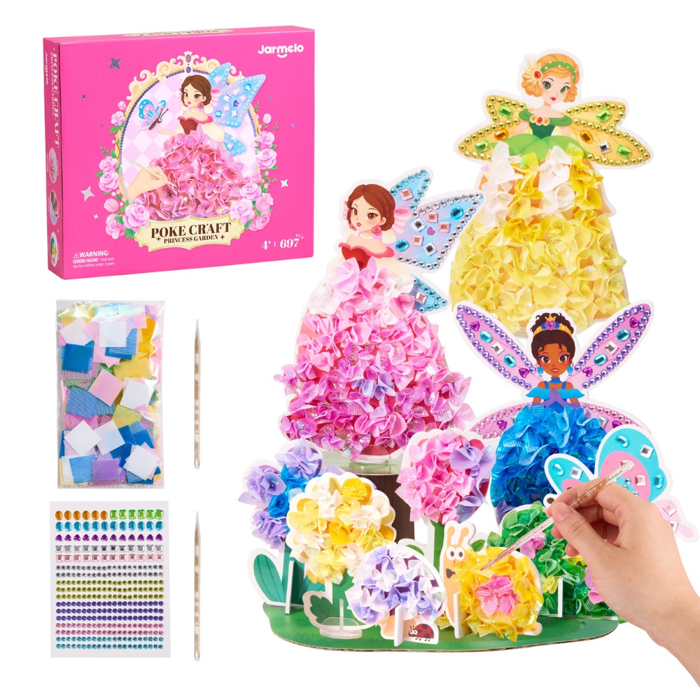 3-in-1 Dress Making Poke Arts & Crafts Set: Princess Garden