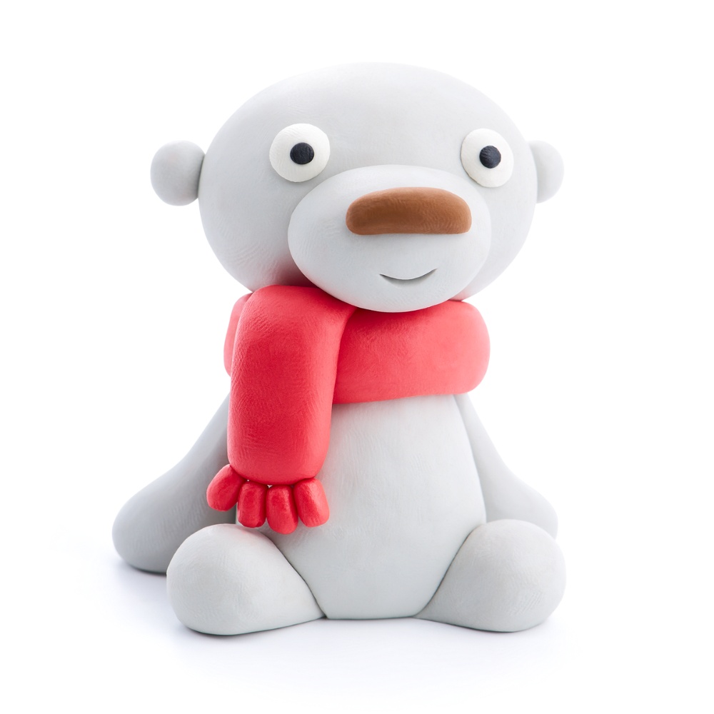Modelling Air-Dry Clay with Fun Interactive App - Polar Bear, Christmas Series, 5 cans